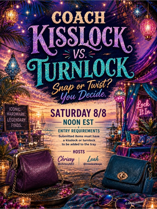 Coach Handbags - 8/8 Coach Kisslock vs. Turnlock Noon est